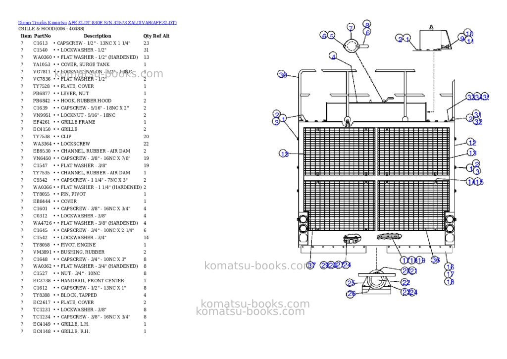 Komatsu afe32-dt 830e s/n 32573 zaldivar Parts catalog cover Page 3 Komatsu afe32-dt 830e s/n 32573 zaldivar Parts catalog cover Page 3