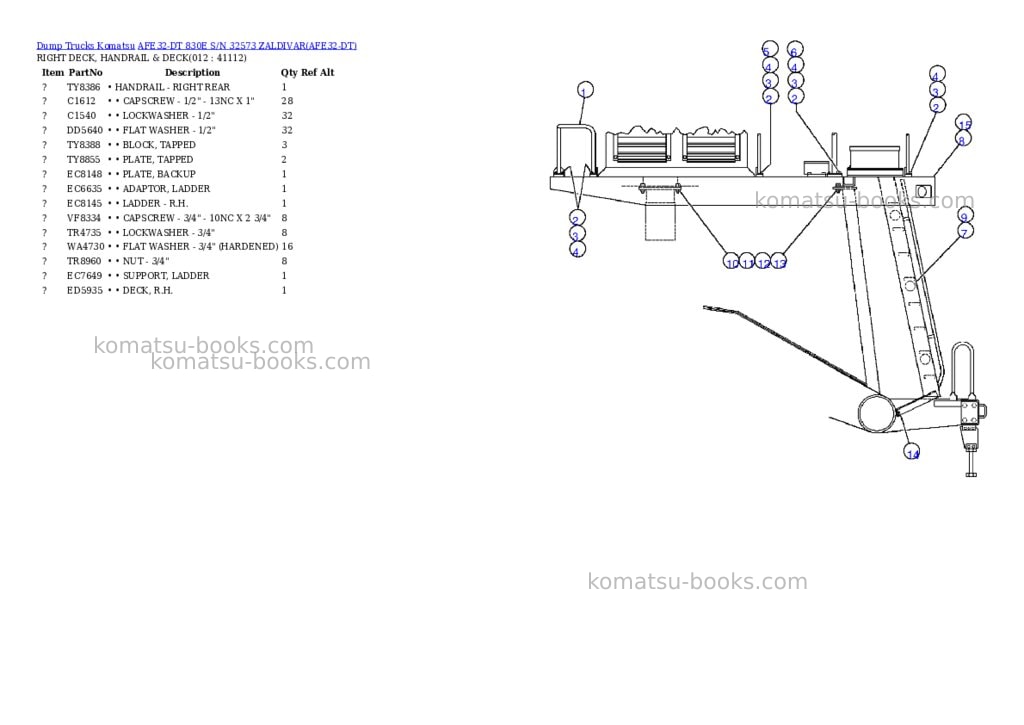 Komatsu afe32-dt 830e s/n 32573 zaldivar Parts catalog cover Page 6 Komatsu afe32-dt 830e s/n 32573 zaldivar Parts catalog cover Page 6