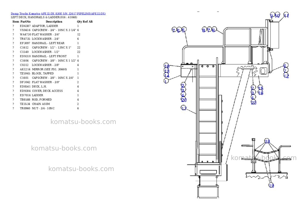 Komatsu afe32-dx 830e s/n 32617 pipeline Parts catalog cover Page 8
