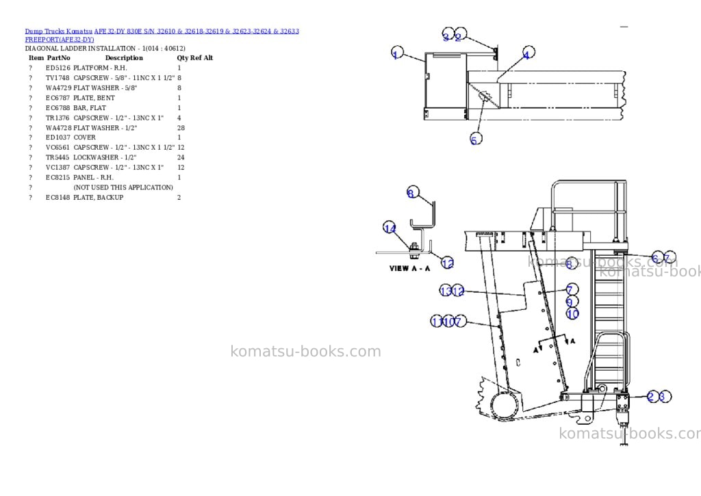 Komatsu afe32-dy 830e s/n 32610 & 32618-32619 & 32623-32624 & 32633 freeport Parts catalog cover Page 7