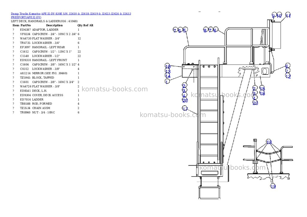 Komatsu afe32-dy 830e s/n 32610 & 32618-32619 & 32623-32624 & 32633 freeport Parts catalog cover Page 8