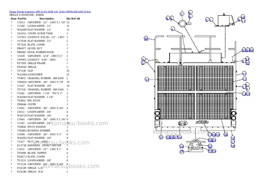 Komatsu afe32-ea 830e s/n 32621 pipeline Parts catalog cover Page 3 Komatsu afe32-ea 830e s/n 32621 pipeline Parts catalog cover Page 3