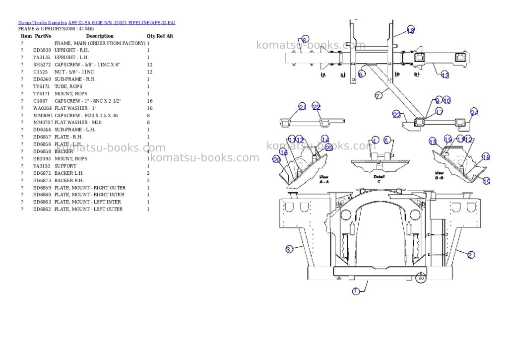 Komatsu afe32-ea 830e s/n 32621 pipeline Parts catalog cover Page 4 Komatsu afe32-ea 830e s/n 32621 pipeline Parts catalog cover Page 4