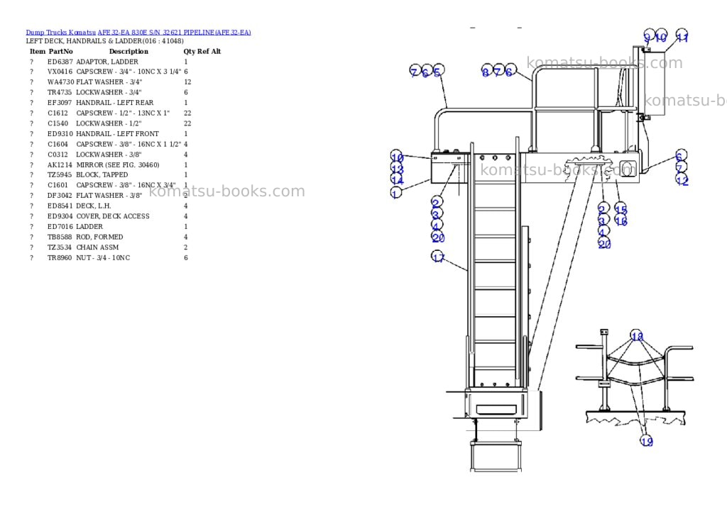 Komatsu afe32-ea 830e s/n 32621 pipeline Parts catalog cover Page 8 Komatsu afe32-ea 830e s/n 32621 pipeline Parts catalog cover Page 8