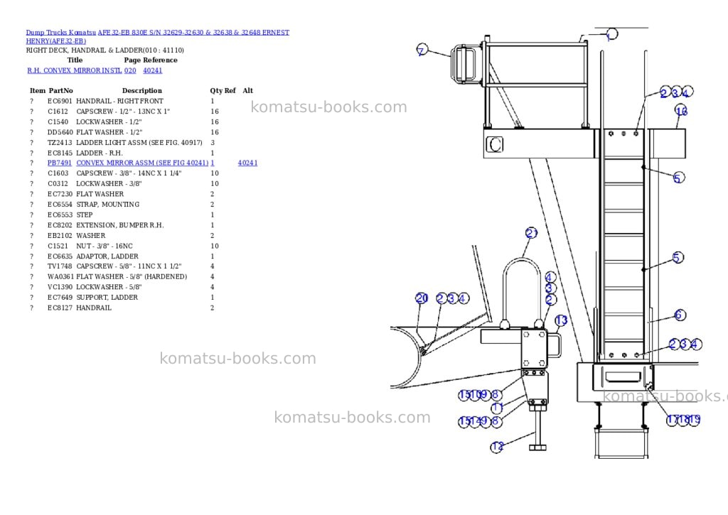 Komatsu afe32-eb 830e s/n 32629-32630 & 32638 & 32648 ernest henry Parts catalog cover Page 5 Komatsu afe32-eb 830e s/n 32629-32630 & 32638 & 32648 ernest henry Parts catalog cover Page 5