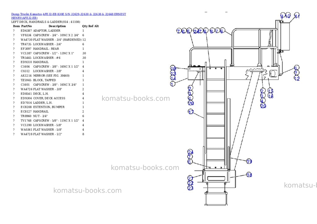 Komatsu afe32-eb 830e s/n 32629-32630 & 32638 & 32648 ernest henry Parts catalog cover Page 7 Komatsu afe32-eb 830e s/n 32629-32630 & 32638 & 32648 ernest henry Parts catalog cover Page 7
