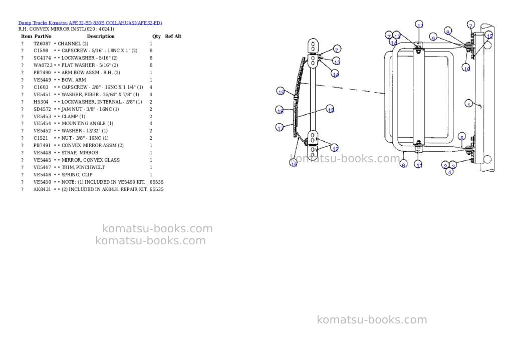 Komatsu afe32-ed 830e collahuasi Parts catalog cover Page 10