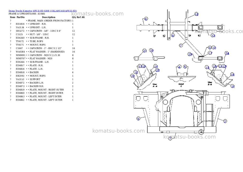 Komatsu afe32-ed 830e collahuasi Parts catalog cover Page 4