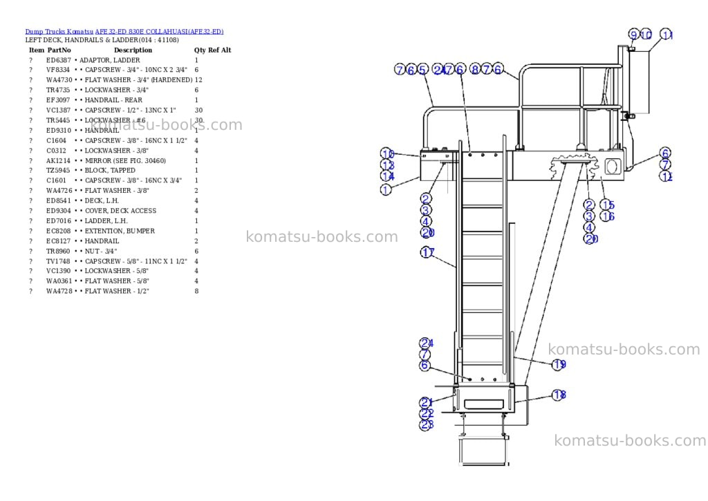 Komatsu afe32-ed 830e collahuasi Parts catalog cover Page 7