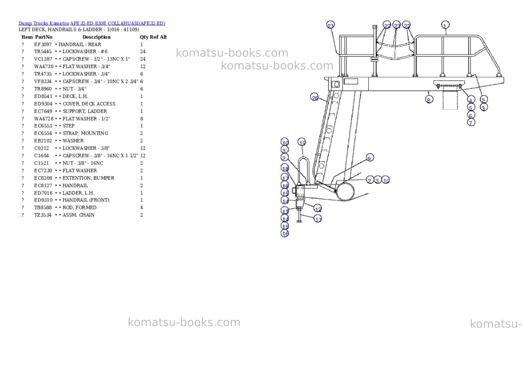 Komatsu afe32-ed 830e collahuasi Parts catalog cover Page 8