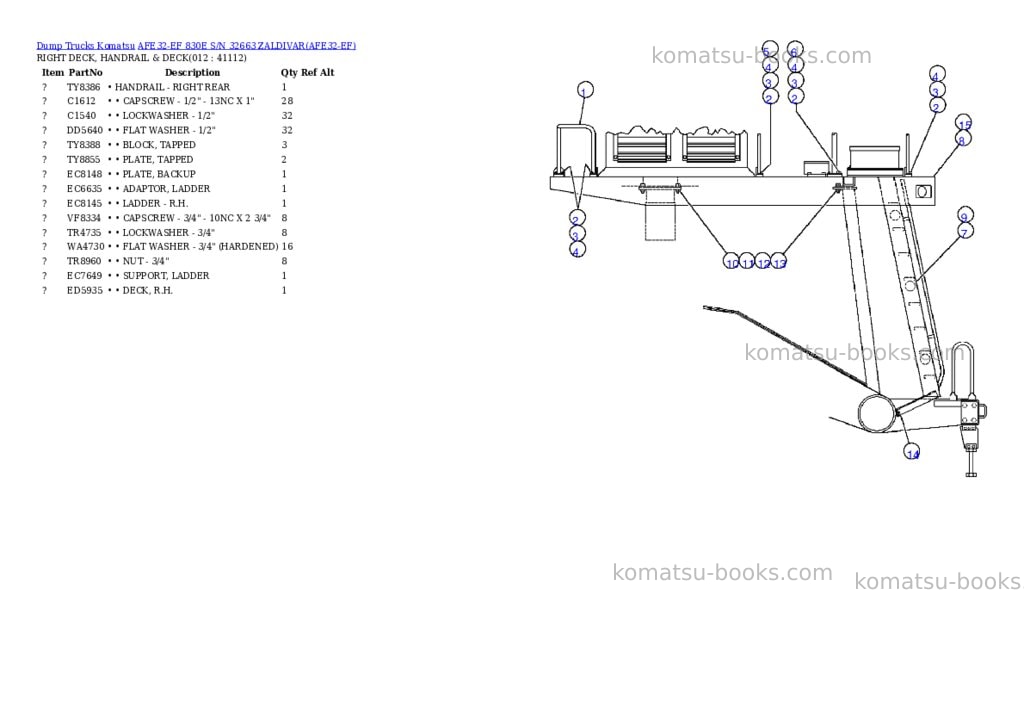 Komatsu afe32-ef 830e s/n 32663 zaldivar Parts catalog cover Page 6 Komatsu afe32-ef 830e s/n 32663 zaldivar Parts catalog cover Page 6