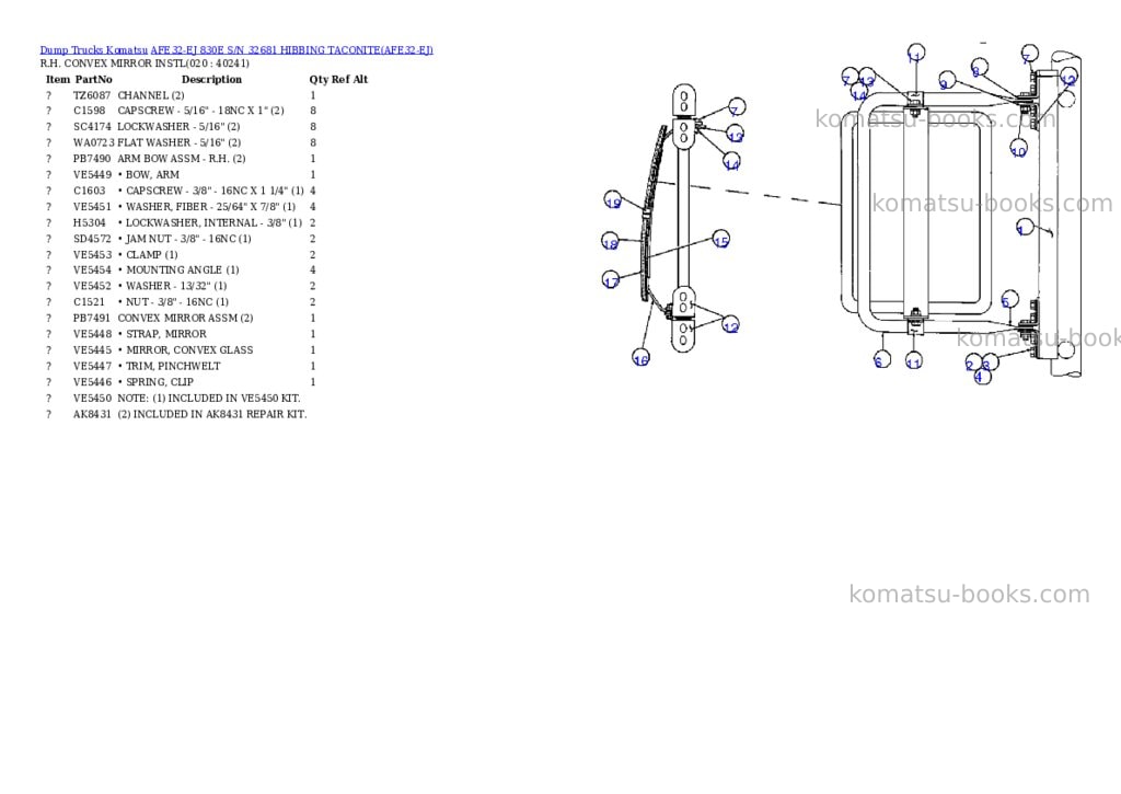 Komatsu afe32-ej 830e s/n 32681 hibbing taconite Parts catalog cover Page 10