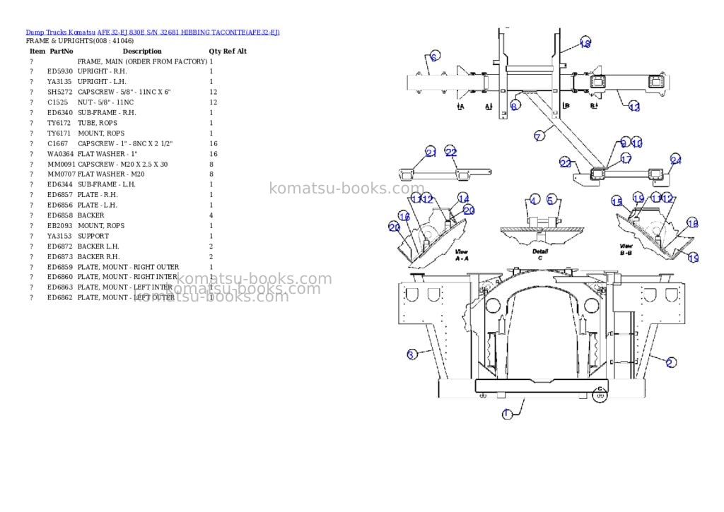 Komatsu afe32-ej 830e s/n 32681 hibbing taconite Parts catalog cover Page 4