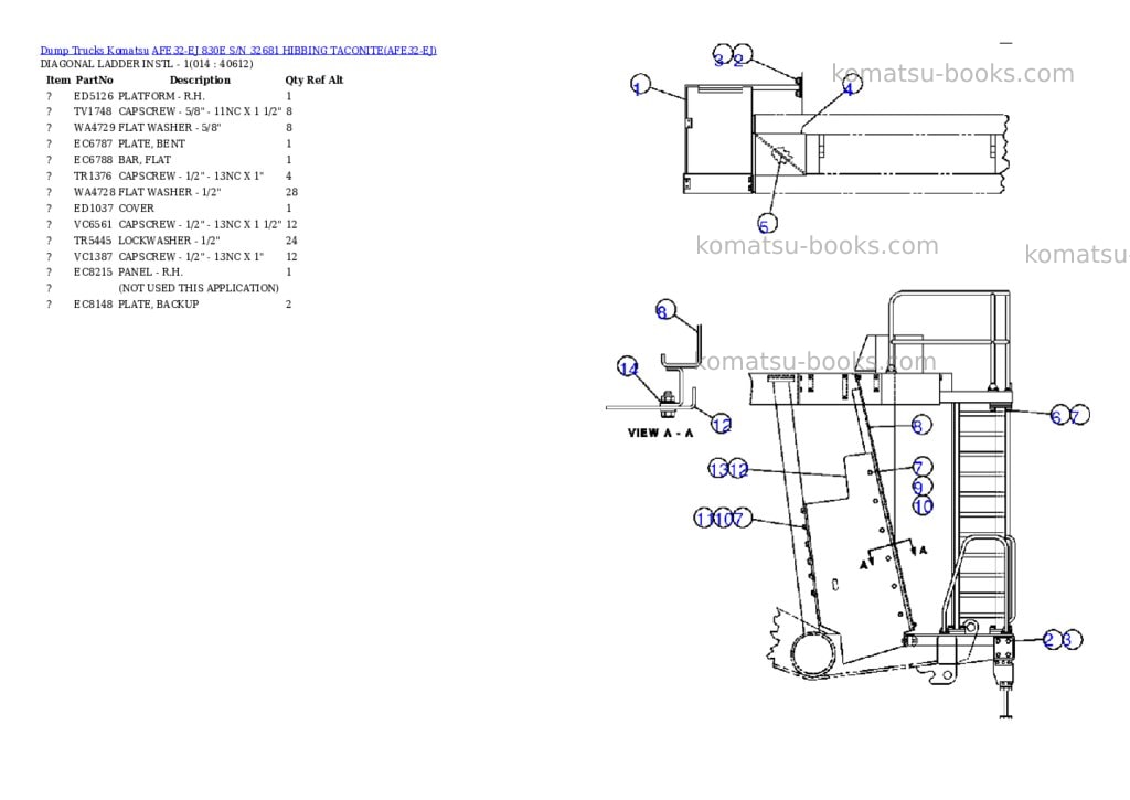 Komatsu afe32-ej 830e s/n 32681 hibbing taconite Parts catalog cover Page 7