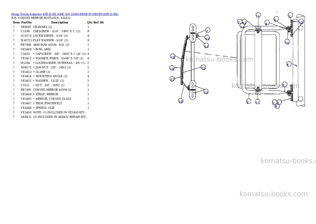 Komatsu afe32-ek 830e s/n 32696 ernest henry Parts catalog cover Page 10 Komatsu afe32-ek 830e s/n 32696 ernest henry Parts catalog cover Page 10