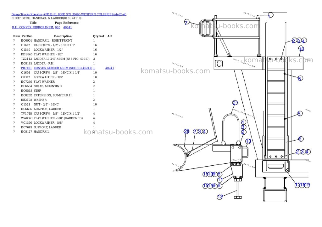 Komatsu afe32-el 830e s/n 32695 western colleries Parts catalog cover Page 5 Komatsu afe32-el 830e s/n 32695 western colleries Parts catalog cover Page 5