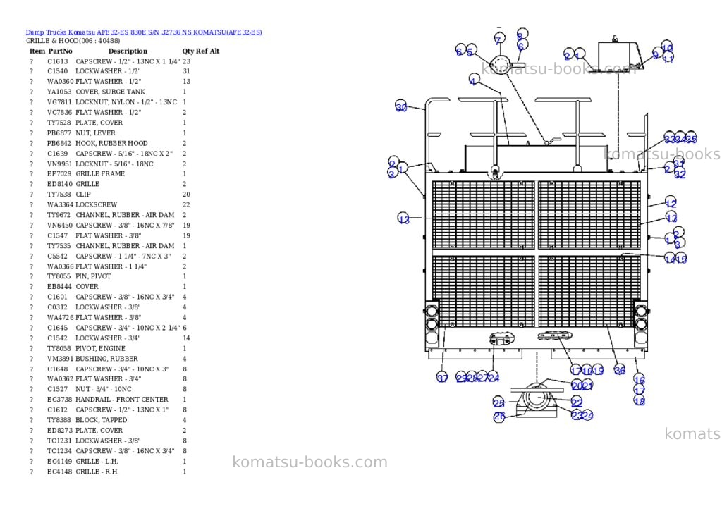 Komatsu afe32-es 830e s/n 32736 ns komatsu Parts catalog cover Page 3 Komatsu afe32-es 830e s/n 32736 ns komatsu Parts catalog cover Page 3