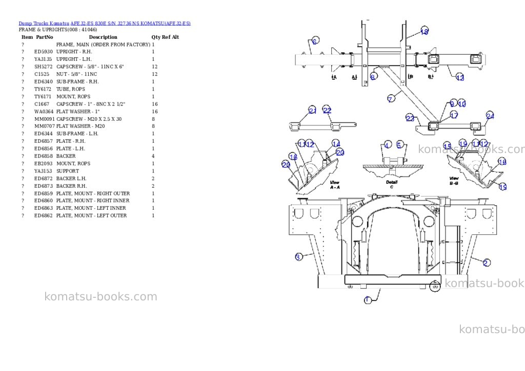 Komatsu afe32-es 830e s/n 32736 ns komatsu Parts catalog cover Page 4 Komatsu afe32-es 830e s/n 32736 ns komatsu Parts catalog cover Page 4