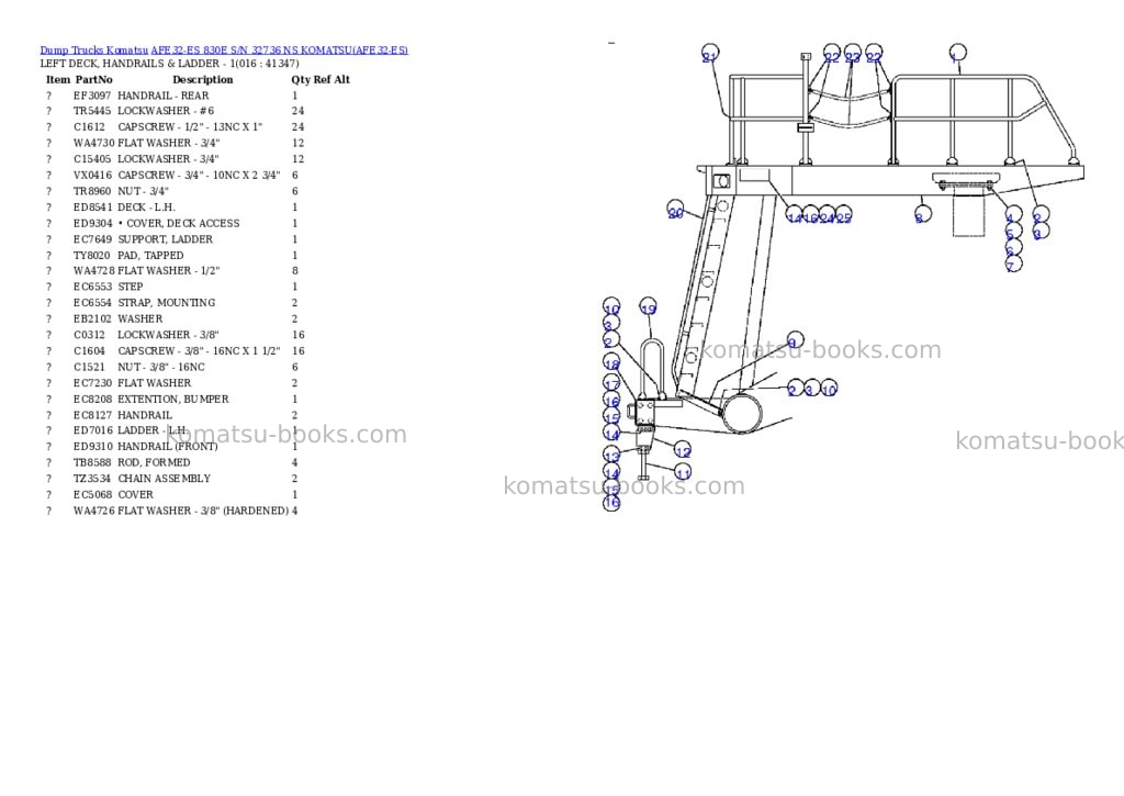 Komatsu afe32-es 830e s/n 32736 ns komatsu Parts catalog cover Page 8 Komatsu afe32-es 830e s/n 32736 ns komatsu Parts catalog cover Page 8