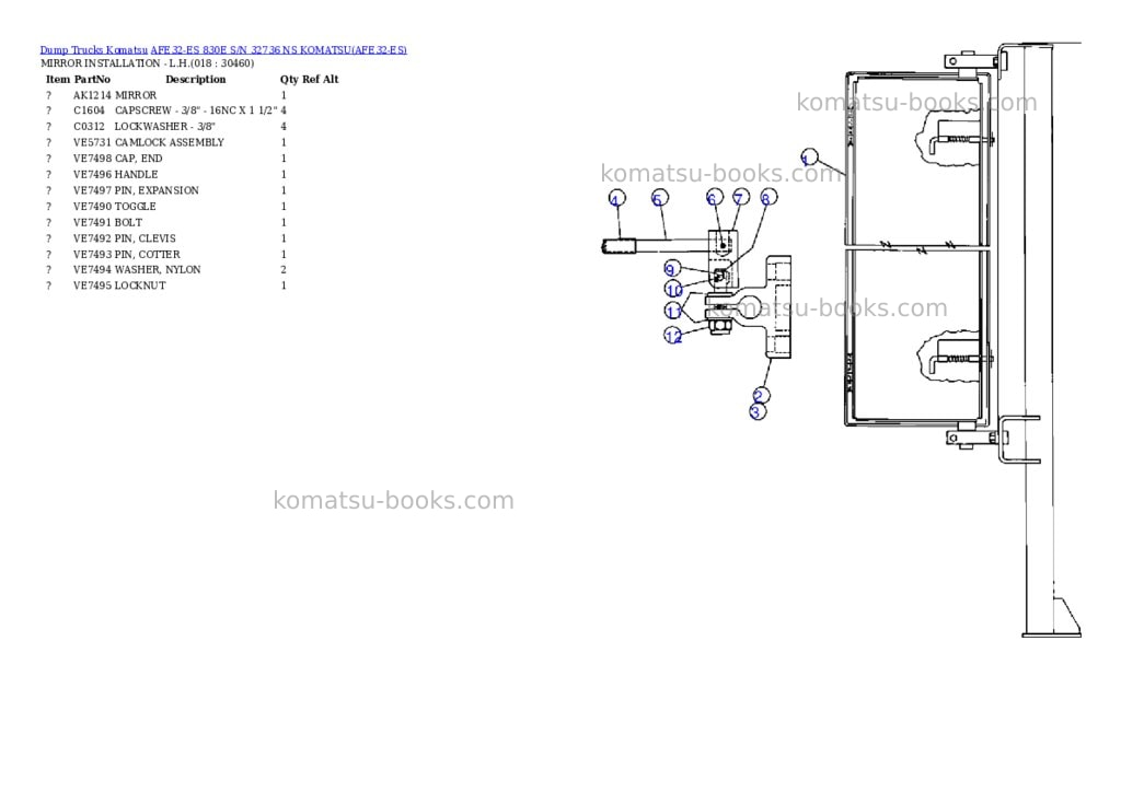 Komatsu afe32-es 830e s/n 32736 ns komatsu Parts catalog cover Page 9 Komatsu afe32-es 830e s/n 32736 ns komatsu Parts catalog cover Page 9