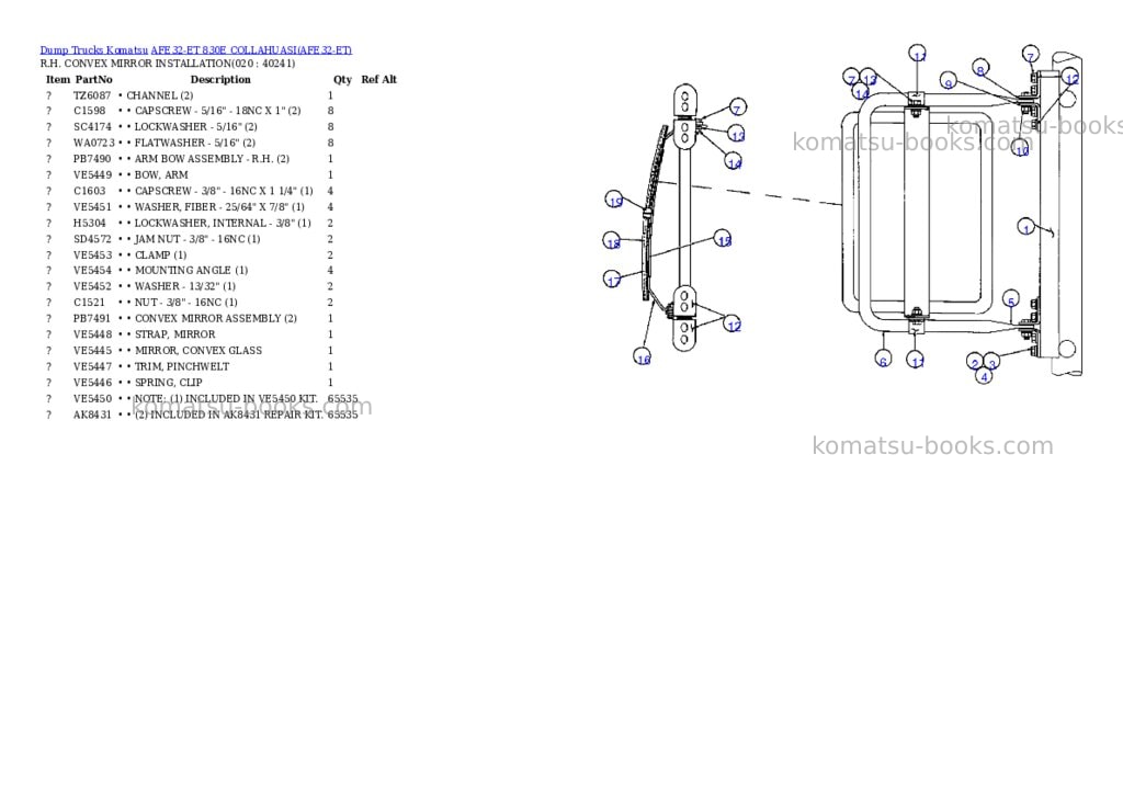 Komatsu afe32-et 830e collahuasi Parts catalog cover Page 10