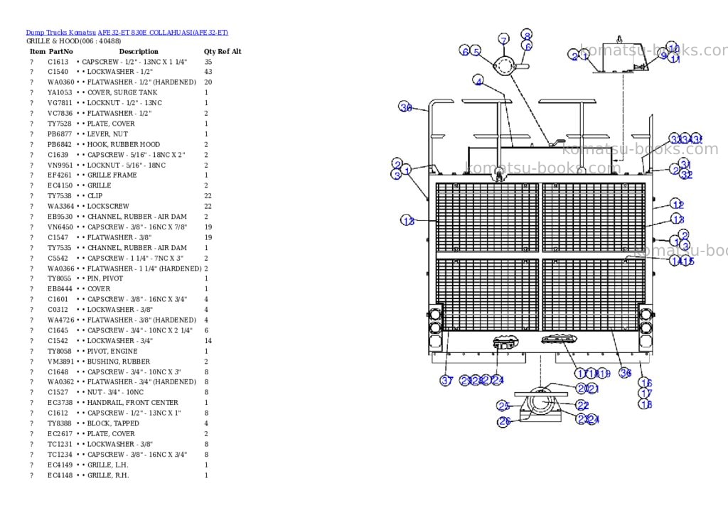 Komatsu afe32-et 830e collahuasi Parts catalog cover Page 3