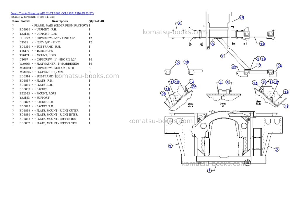Komatsu afe32-et 830e collahuasi Parts catalog cover Page 4