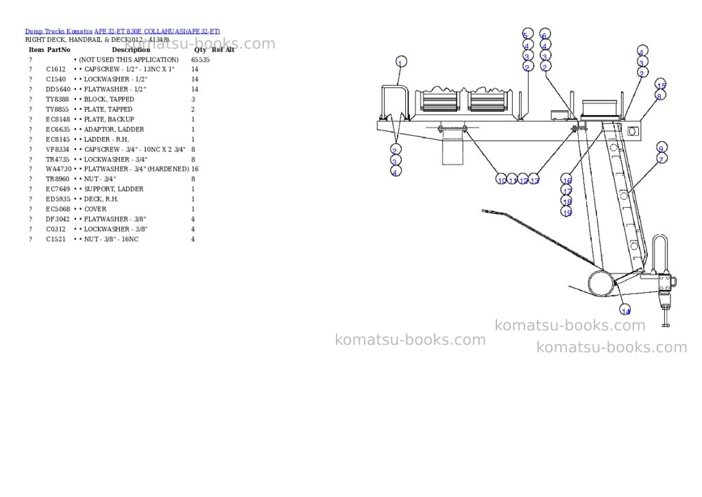 Komatsu afe32-et 830e collahuasi Parts catalog cover Page 6