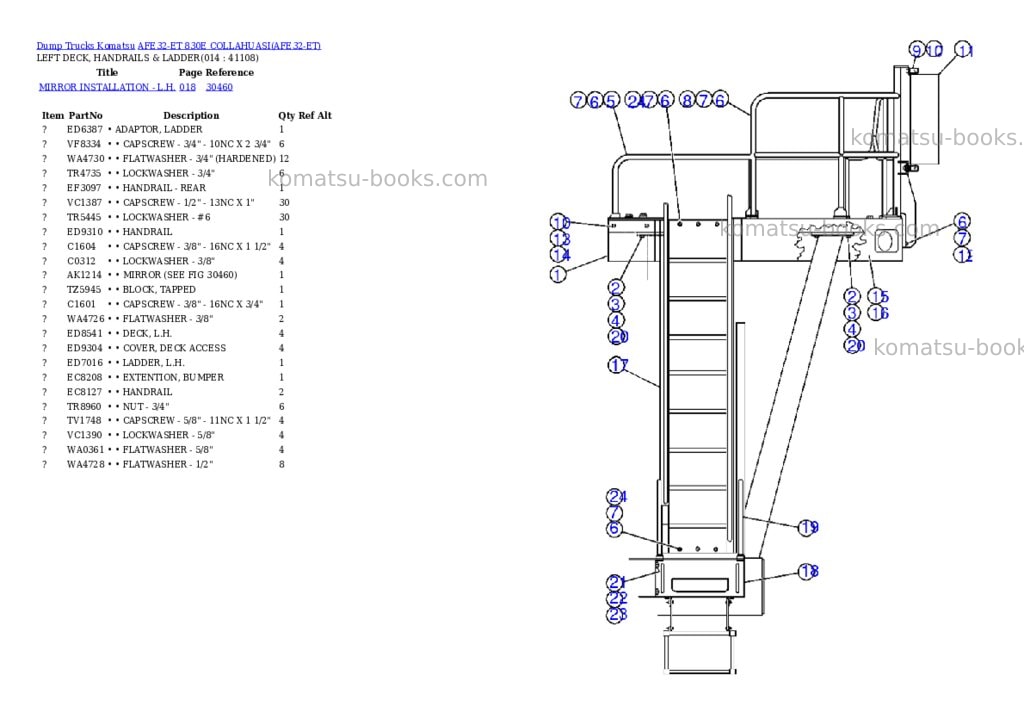 Komatsu afe32-et 830e collahuasi Parts catalog cover Page 7