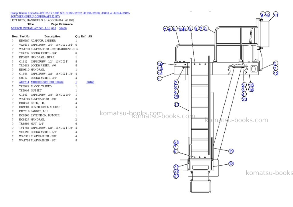 Komatsu afe32-ey 830e s/n 32780-32782, 32798-32800, 32808, & 32824-32825 southern peru copper Parts catalog cover Page 4
