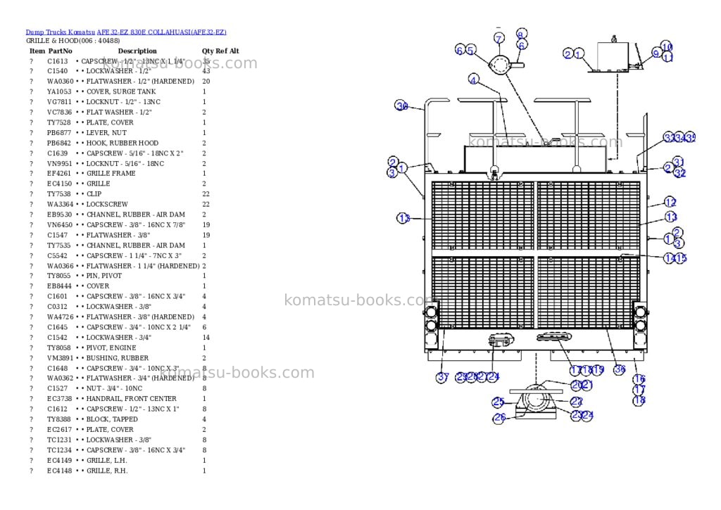Komatsu afe32-ez 830e collahuasi Parts catalog cover Page 3