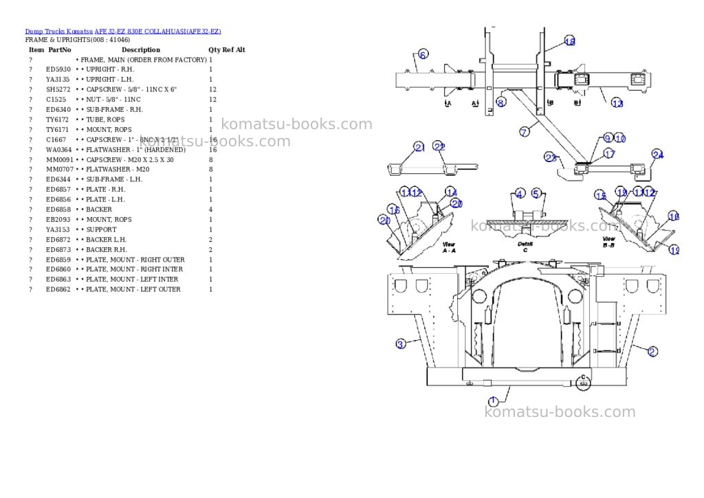 Komatsu afe32-ez 830e collahuasi Parts catalog cover Page 4