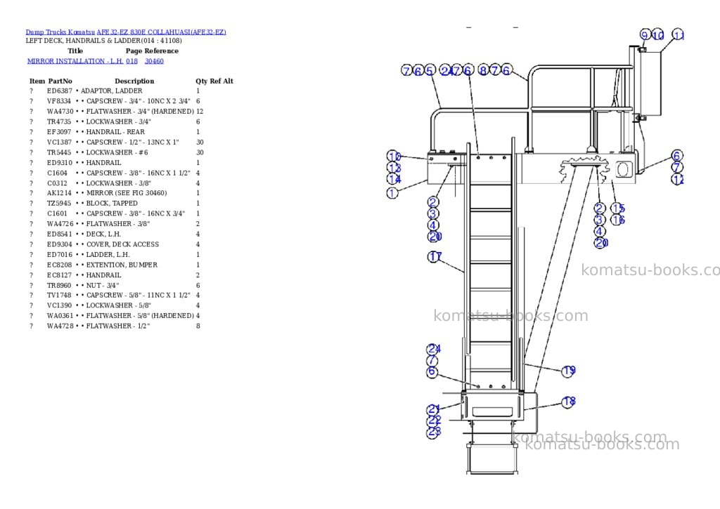Komatsu afe32-ez 830e collahuasi Parts catalog cover Page 7