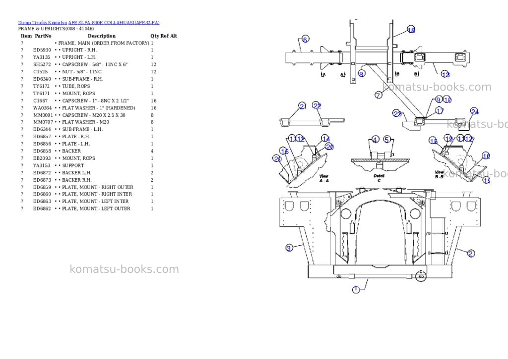 Komatsu afe32-fa 830e collahuasi Parts catalog cover Page 4