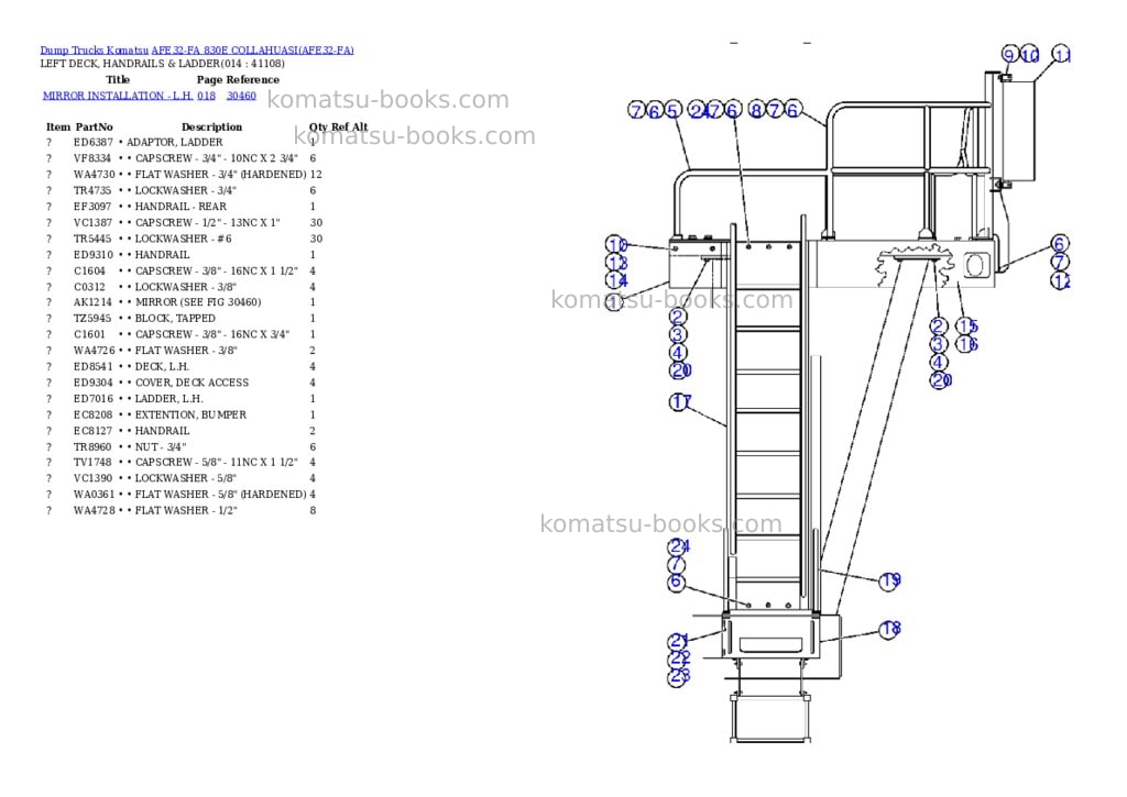 Komatsu afe32-fa 830e collahuasi Parts catalog cover Page 7
