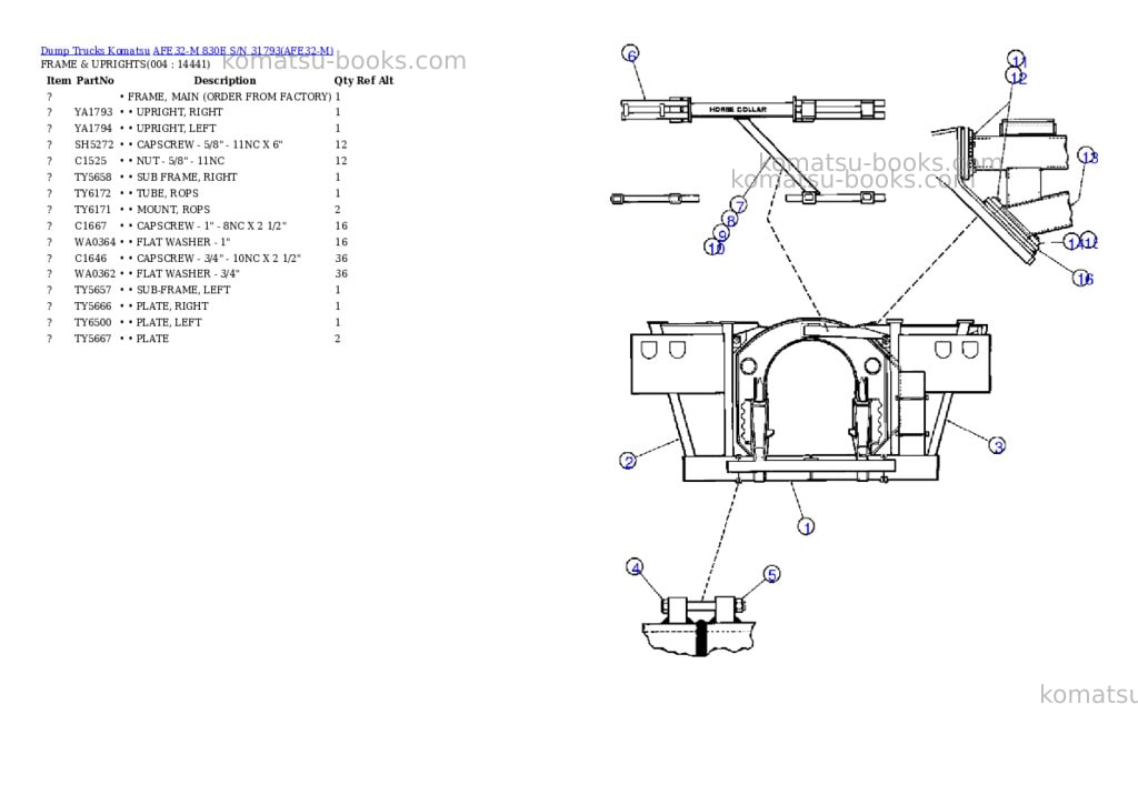 Komatsu afe32-m 830e s/n 31793 Parts catalog cover Page 2