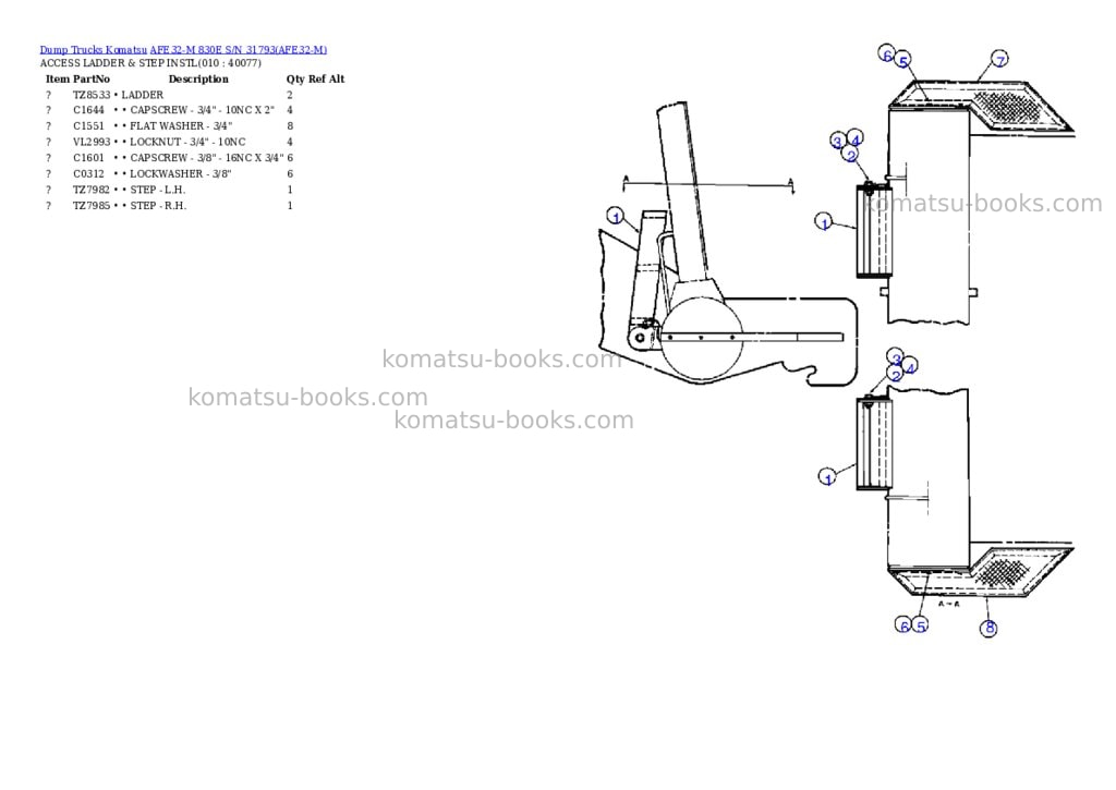 Komatsu afe32-m 830e s/n 31793 Parts catalog cover Page 5