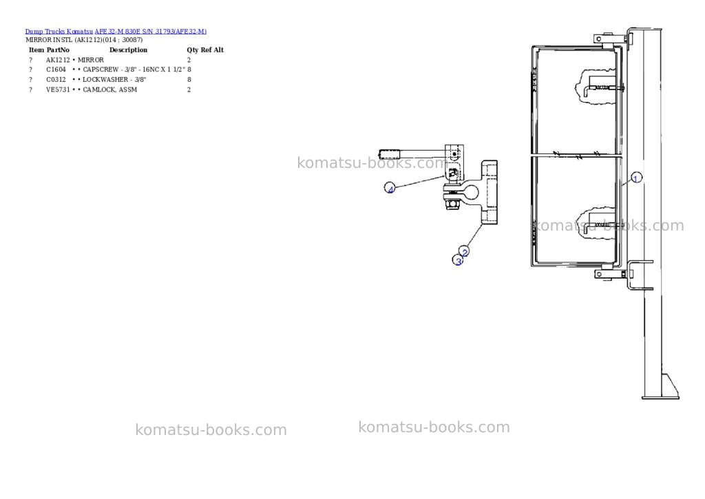 Komatsu afe32-m 830e s/n 31793 Parts catalog cover Page 7
