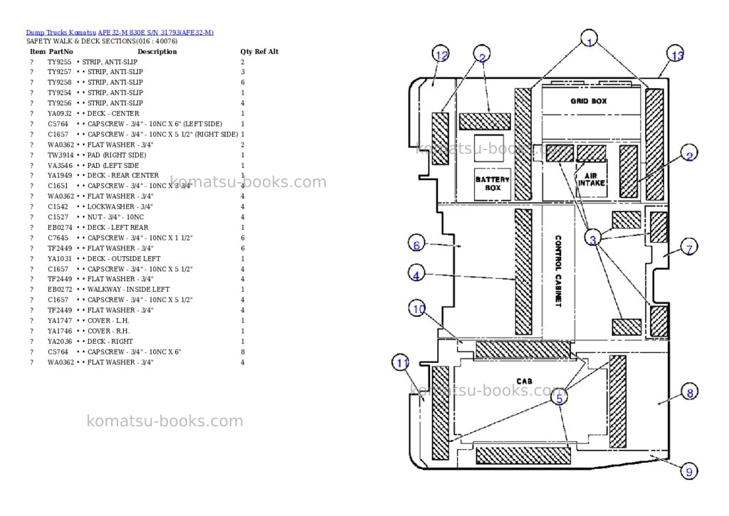 Komatsu afe32-m 830e s/n 31793 Parts catalog cover Page 8