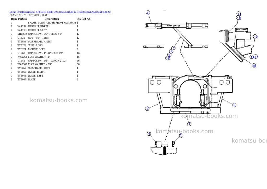 Komatsu afe32-n 830e s/n 31633-31636 & 31650 newlands Parts catalog cover Page 2 Komatsu afe32-n 830e s/n 31633-31636 & 31650 newlands Parts catalog cover Page 2