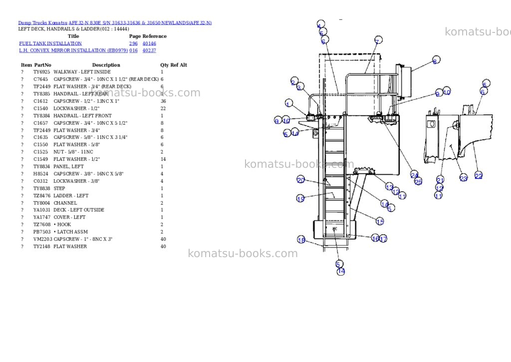 Komatsu afe32-n 830e s/n 31633-31636 & 31650 newlands Parts catalog cover Page 6 Komatsu afe32-n 830e s/n 31633-31636 & 31650 newlands Parts catalog cover Page 6