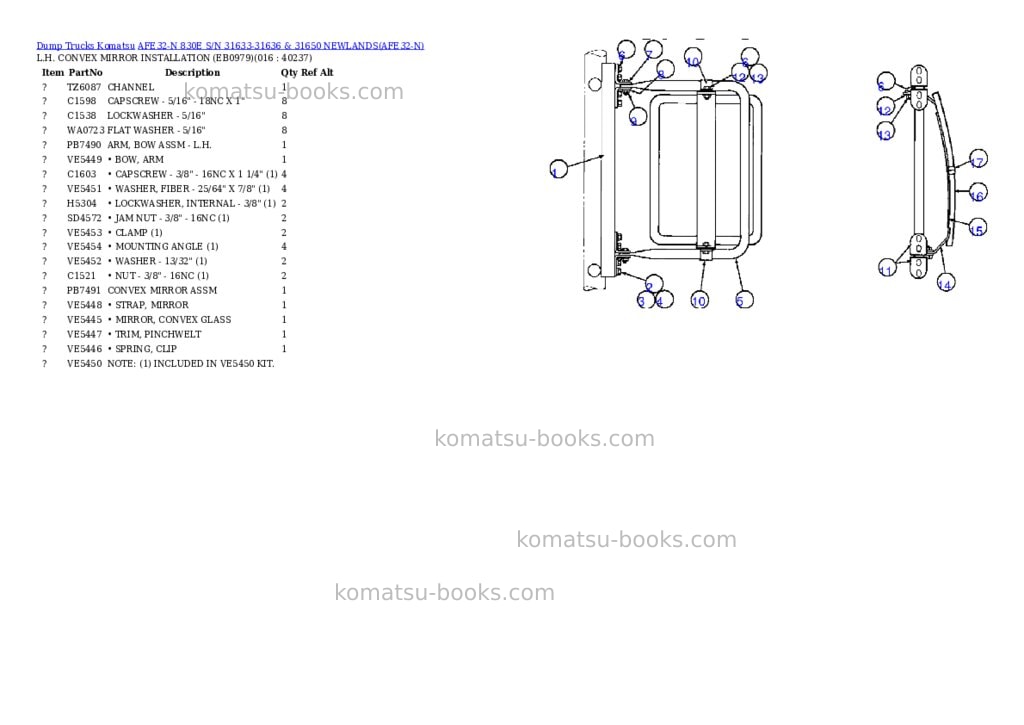 Komatsu afe32-n 830e s/n 31633-31636 & 31650 newlands Parts catalog cover Page 8 Komatsu afe32-n 830e s/n 31633-31636 & 31650 newlands Parts catalog cover Page 8