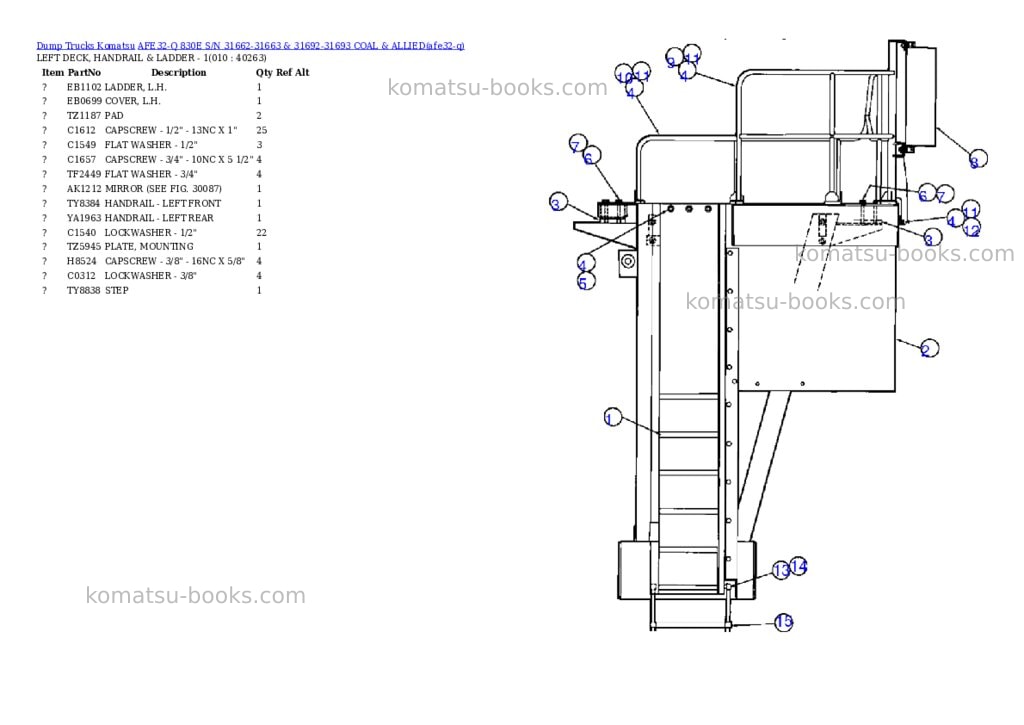 Komatsu afe32-q 830e s/n 31662-31663 & 31692-31693 coal & allied Parts catalog cover Page 5