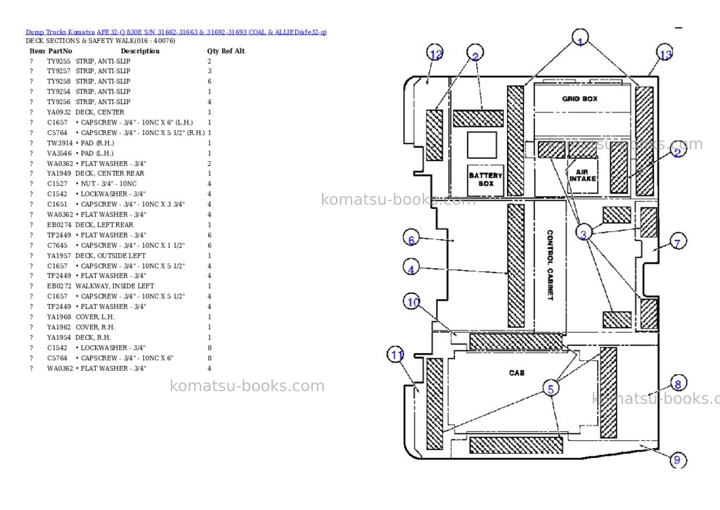 Komatsu afe32-q 830e s/n 31662-31663 & 31692-31693 coal & allied Parts catalog cover Page 8
