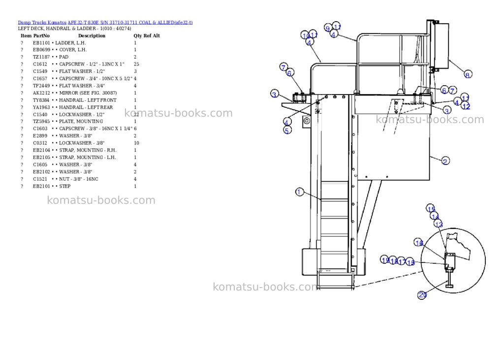 Komatsu afe32-t 830e s/n 31710-31711 coal & allied Parts catalog cover Page 5