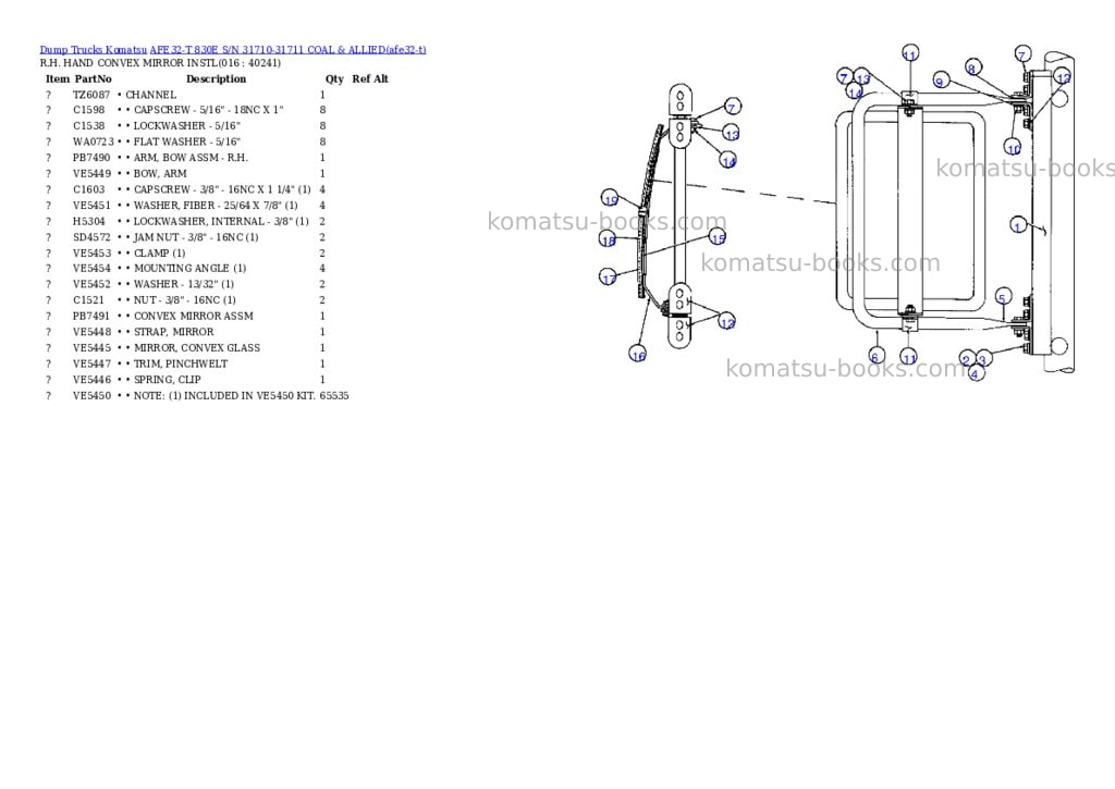 Komatsu afe32-t 830e s/n 31710-31711 coal & allied Parts catalog cover Page 8