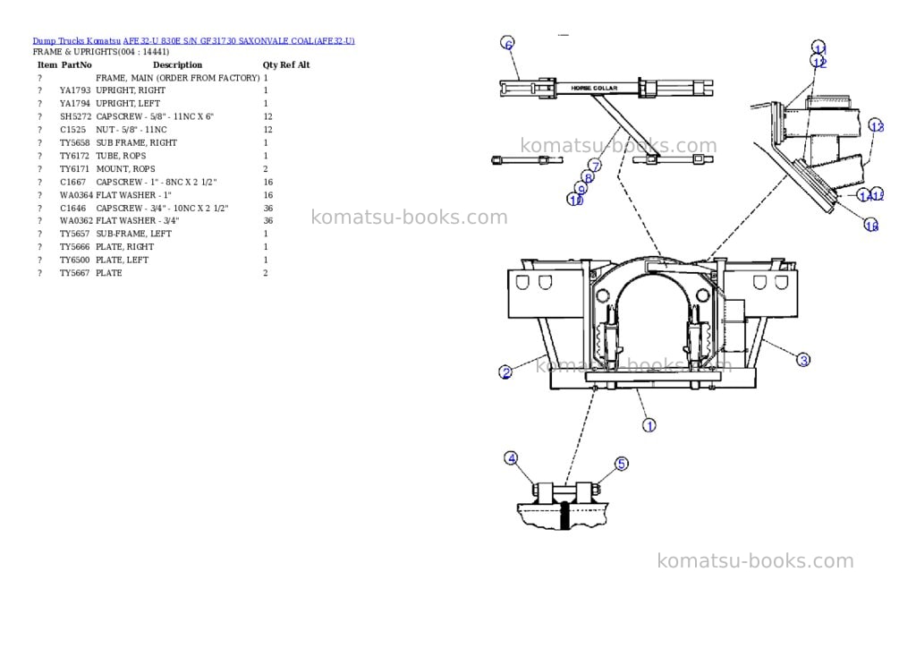 Komatsu afe32-u 830e s/n gf31730 saxonvale coal Parts catalog cover Page 2 Komatsu afe32-u 830e s/n gf31730 saxonvale coal Parts catalog cover Page 2