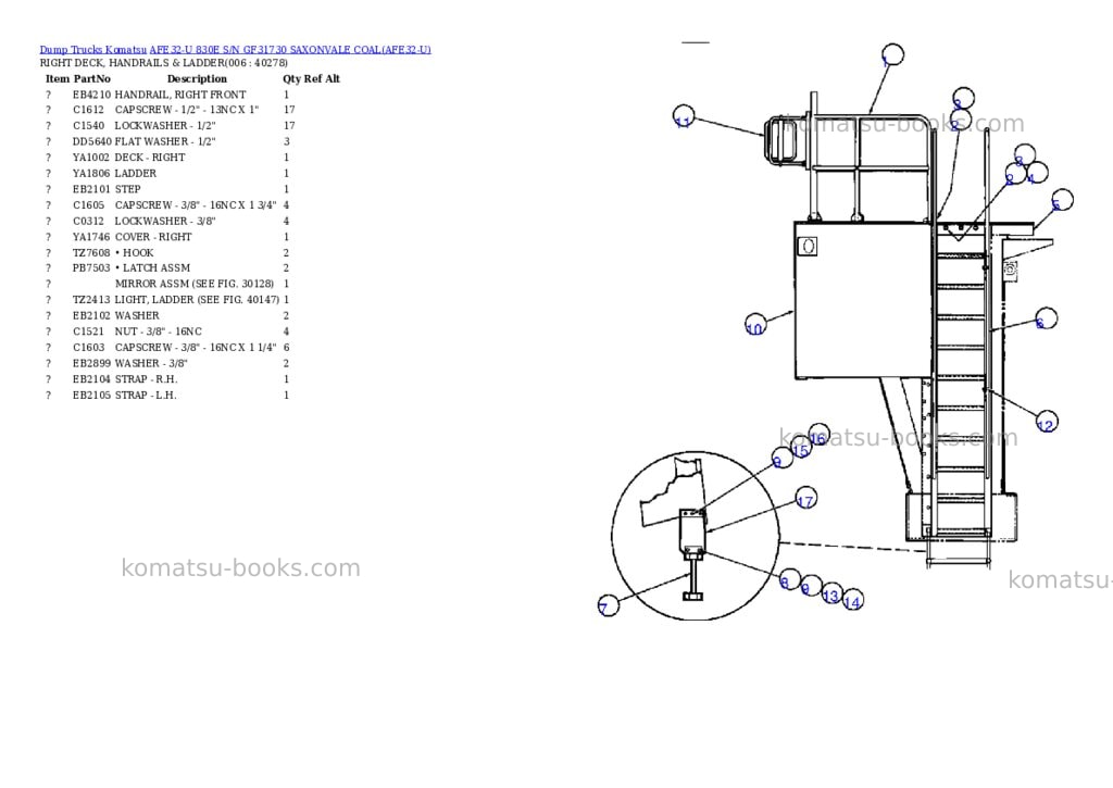 Komatsu afe32-u 830e s/n gf31730 saxonvale coal Parts catalog cover Page 3 Komatsu afe32-u 830e s/n gf31730 saxonvale coal Parts catalog cover Page 3