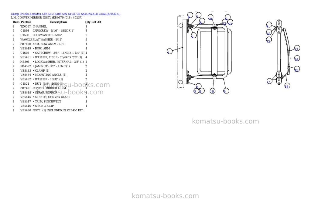 Komatsu afe32-u 830e s/n gf31730 saxonvale coal Parts catalog cover Page 8 Komatsu afe32-u 830e s/n gf31730 saxonvale coal Parts catalog cover Page 8