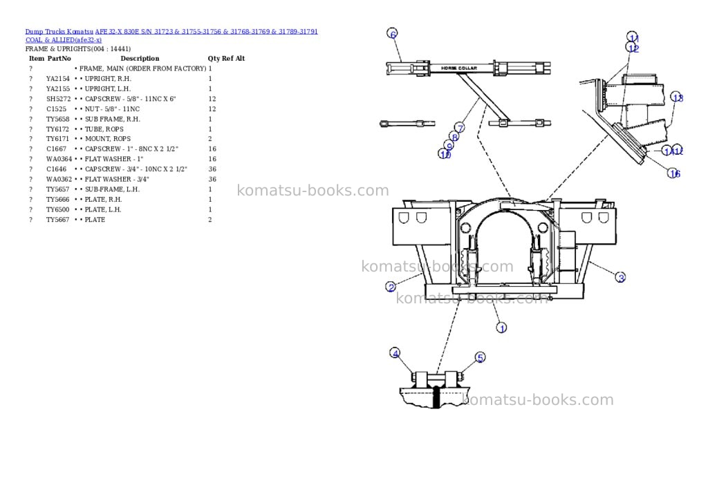 Komatsu afe32-x 830e s/n 31723 & 31755-31756 & 31768-31769 & 31789-31791 coal & allied Parts catalog cover Page 2